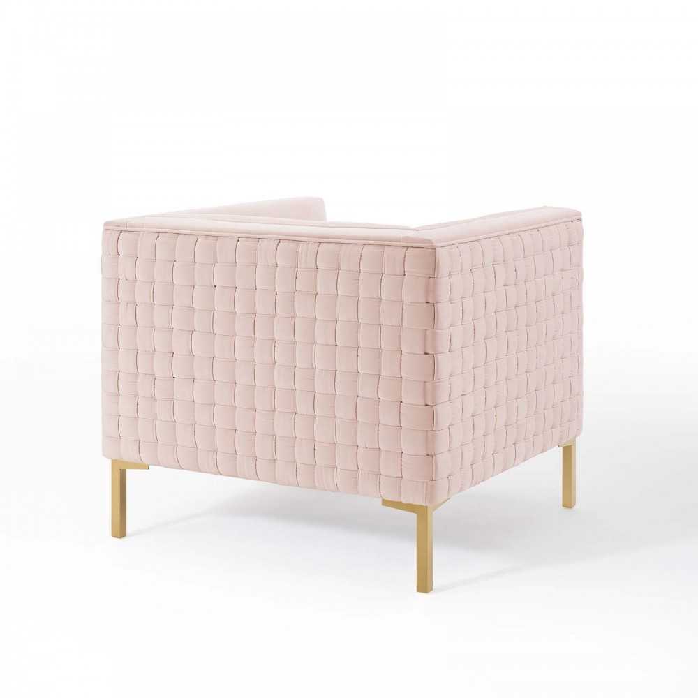 Resonate Performance Velvet Armchair, Pink