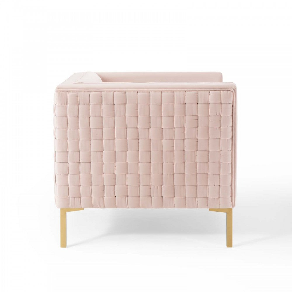 Resonate Performance Velvet Armchair, Pink