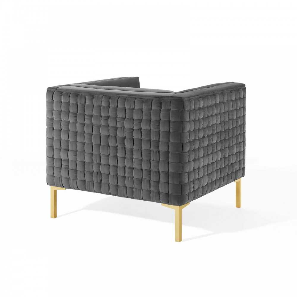 Resonate Performance Velvet Armchair, Charcoal