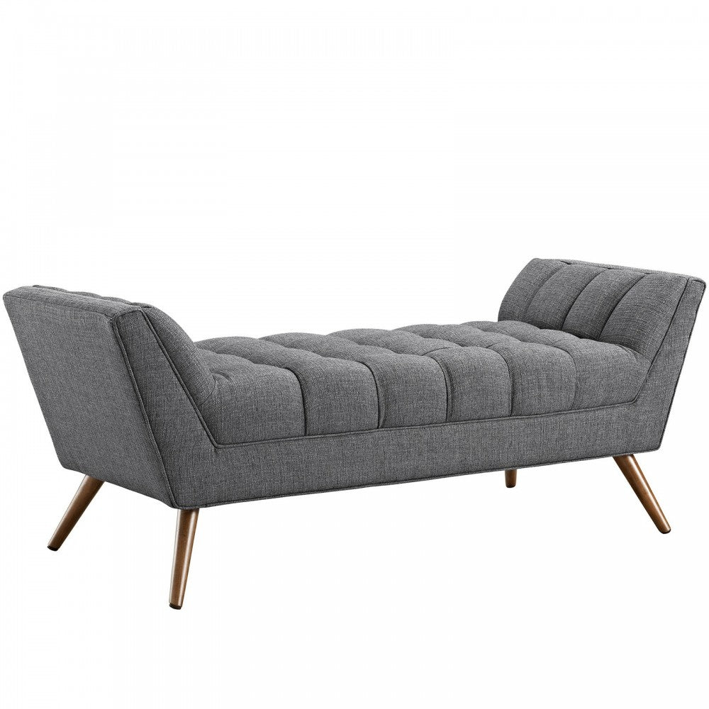 Response Medium Upholstered Fabric Bench, Gray