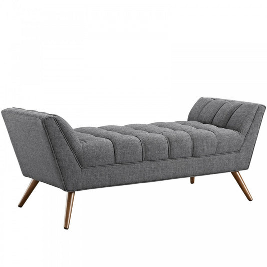 Response Medium Upholstered Fabric Bench, Gray