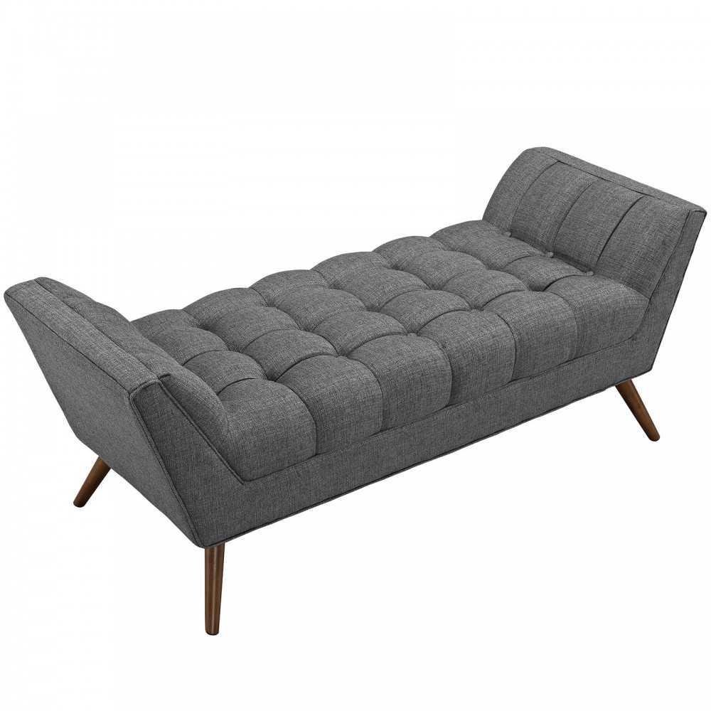 Response Medium Upholstered Fabric Bench, Gray