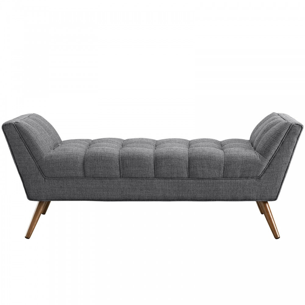 Response Medium Upholstered Fabric Bench, Gray
