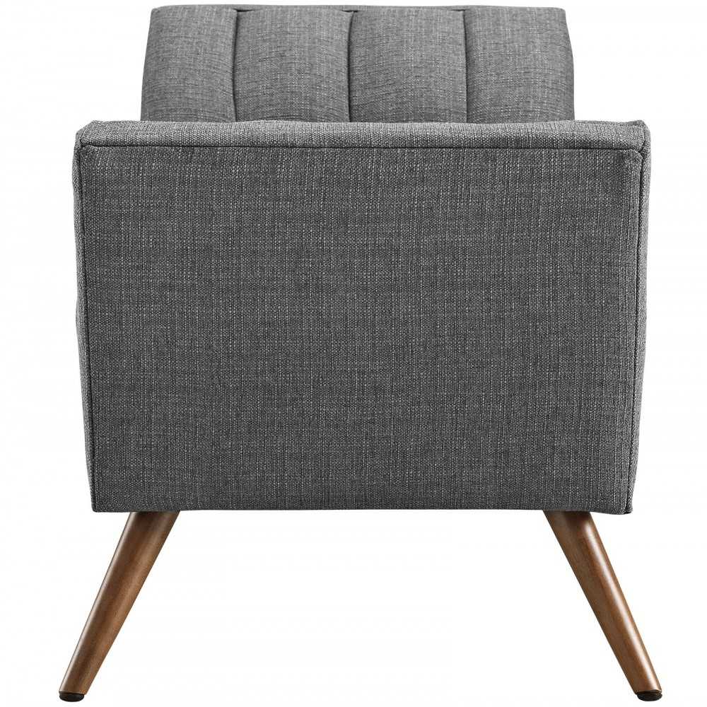 Response Medium Upholstered Fabric Bench, Gray