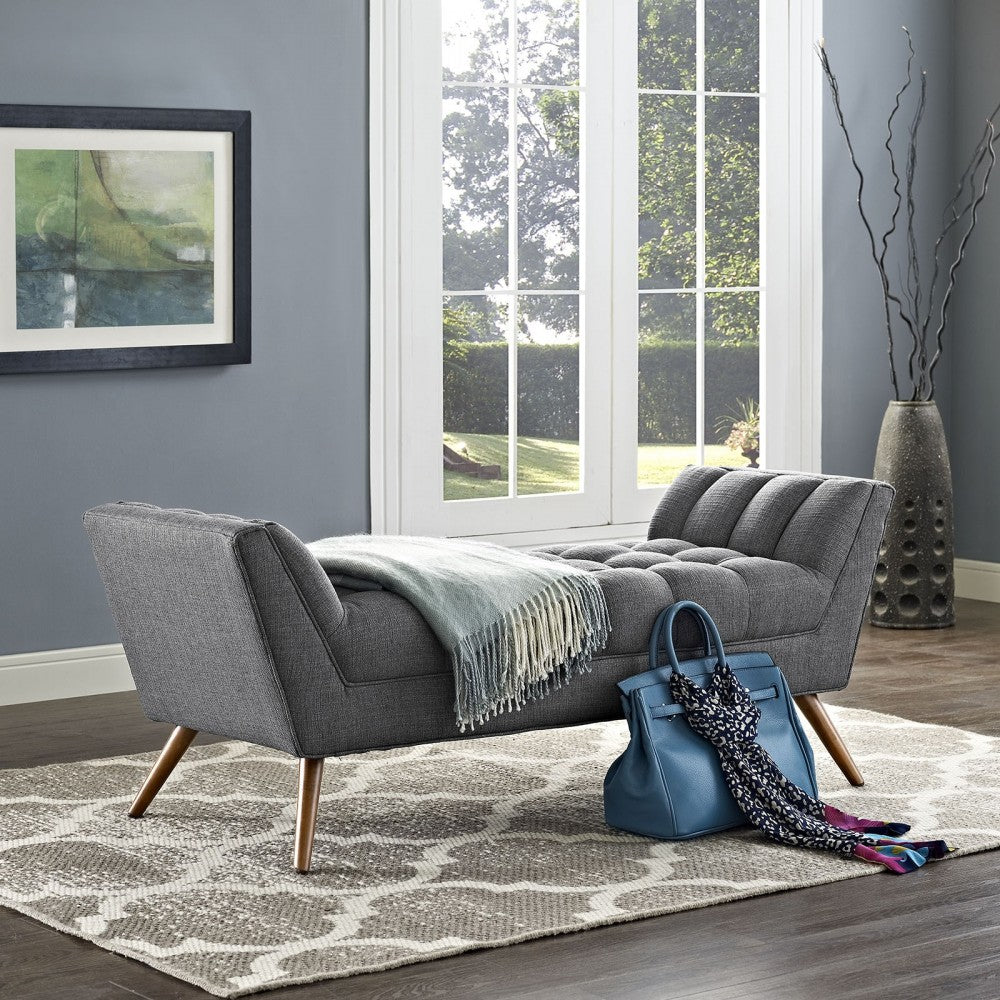 Response Medium Upholstered Fabric Bench, Gray