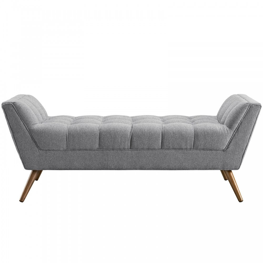 Response Medium Upholstered Fabric Bench, Expectation Gray