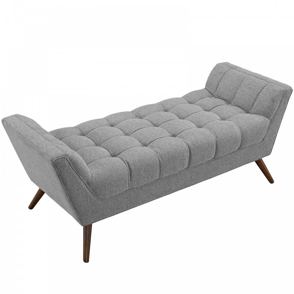 Response Medium Upholstered Fabric Bench, Expectation Gray