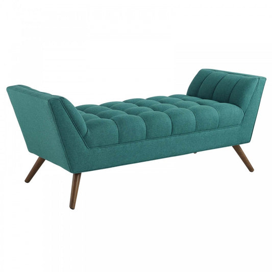 Response Medium Upholstered Fabric Bench, Teal