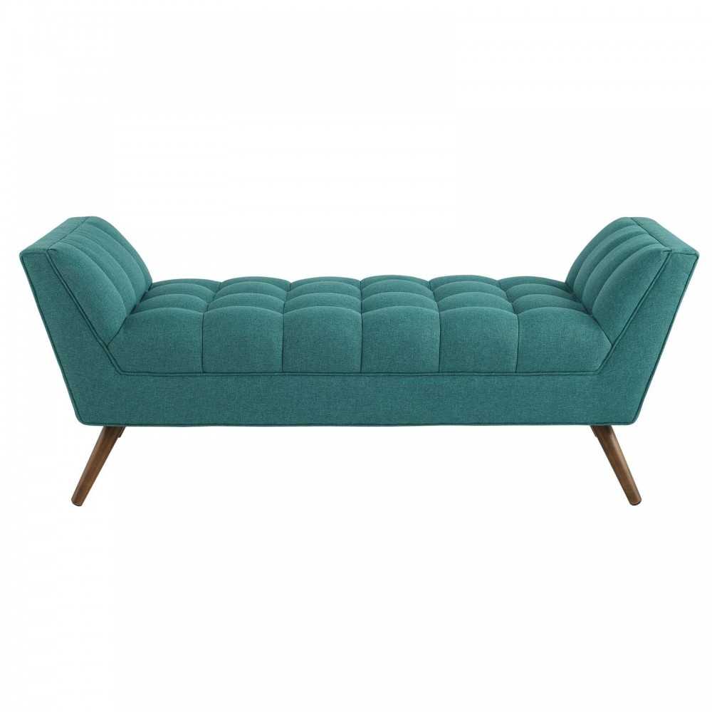 Response Medium Upholstered Fabric Bench, Teal