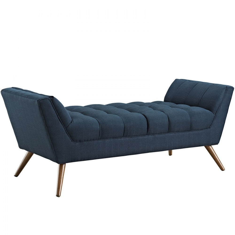 Response Medium Upholstered Fabric Bench, Azure