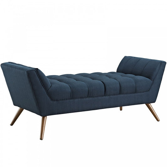 Response Medium Upholstered Fabric Bench, Azure