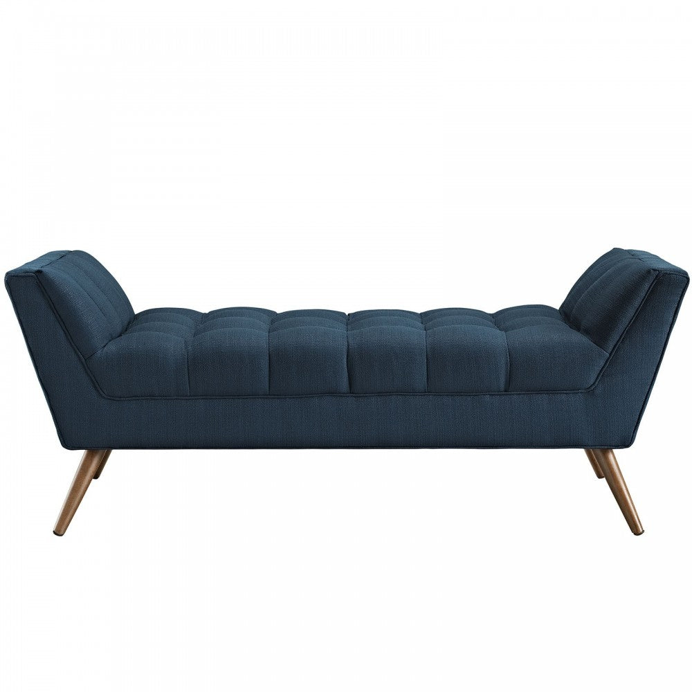 Response Medium Upholstered Fabric Bench, Azure
