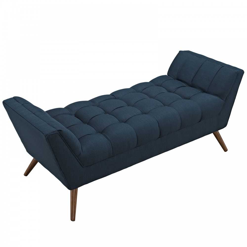 Response Medium Upholstered Fabric Bench, Azure