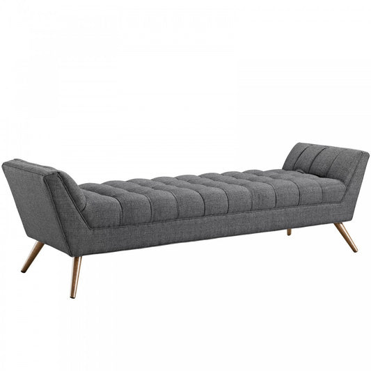 Response Upholstered Fabric Bench, Gray