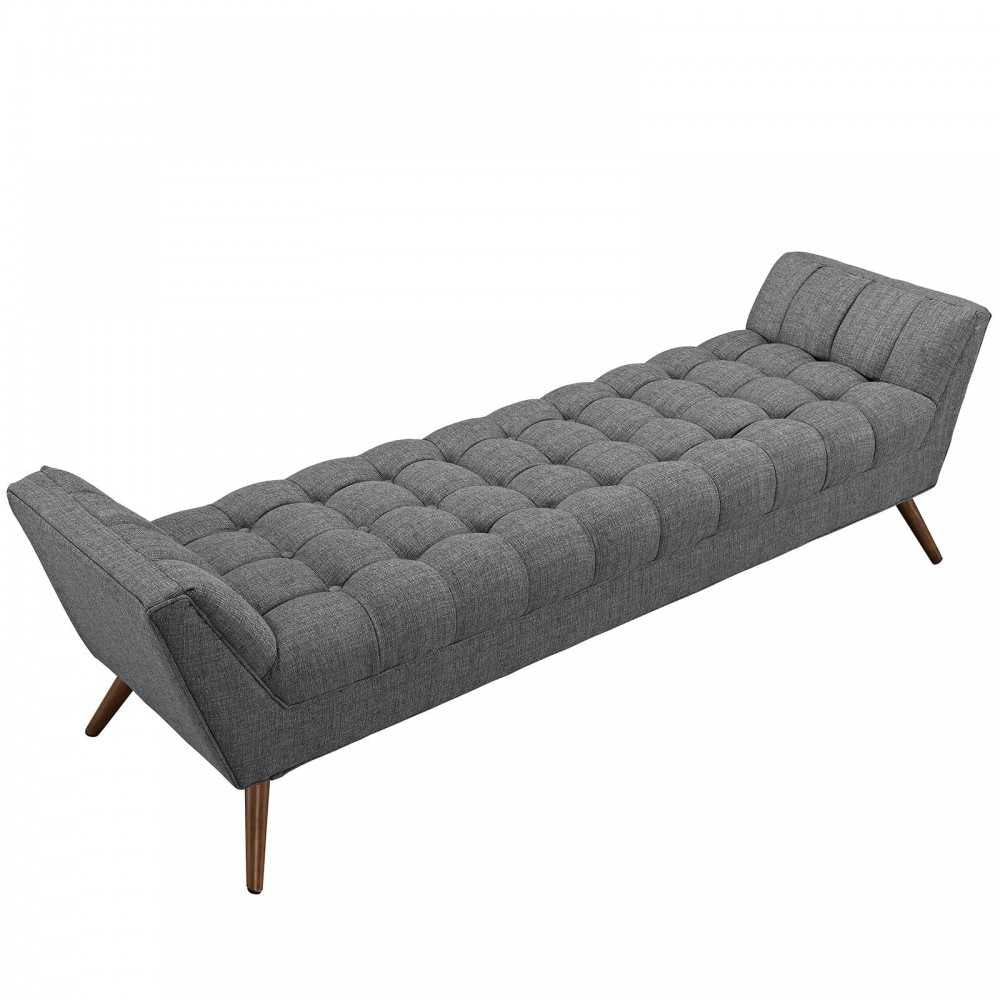 Response Upholstered Fabric Bench, Gray