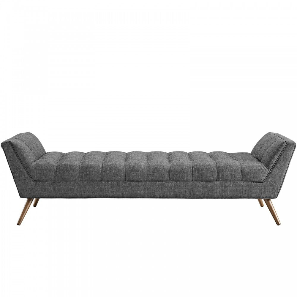 Response Upholstered Fabric Bench, Gray