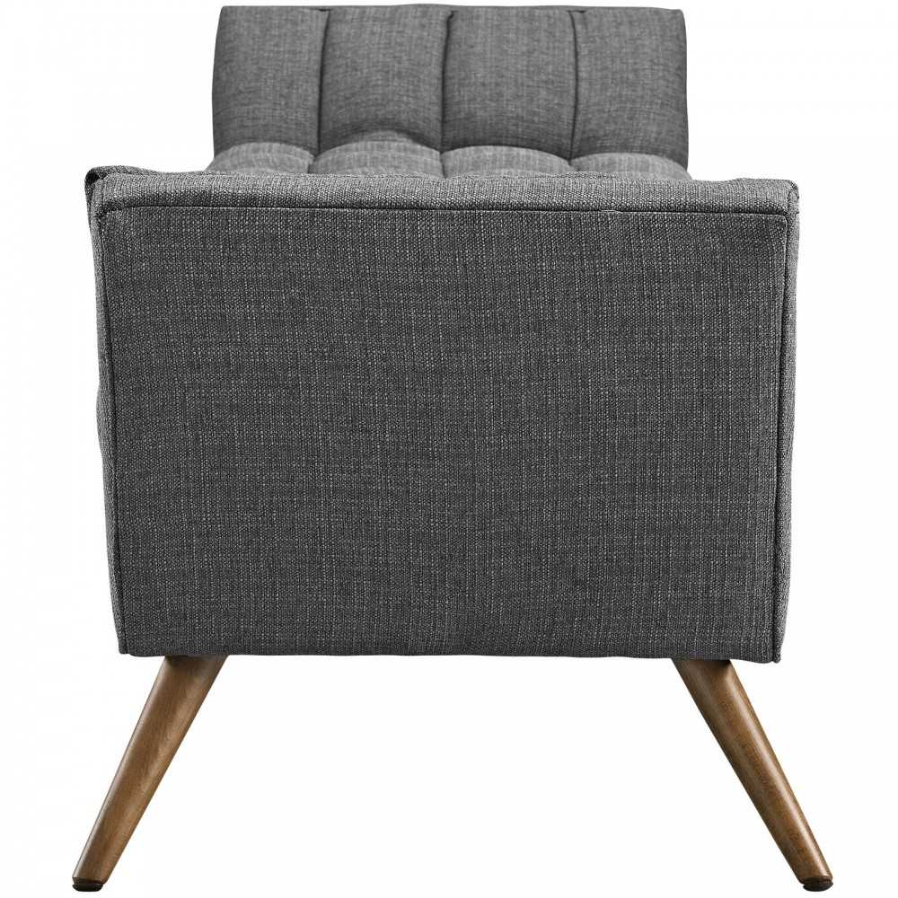 Response Upholstered Fabric Bench, Gray