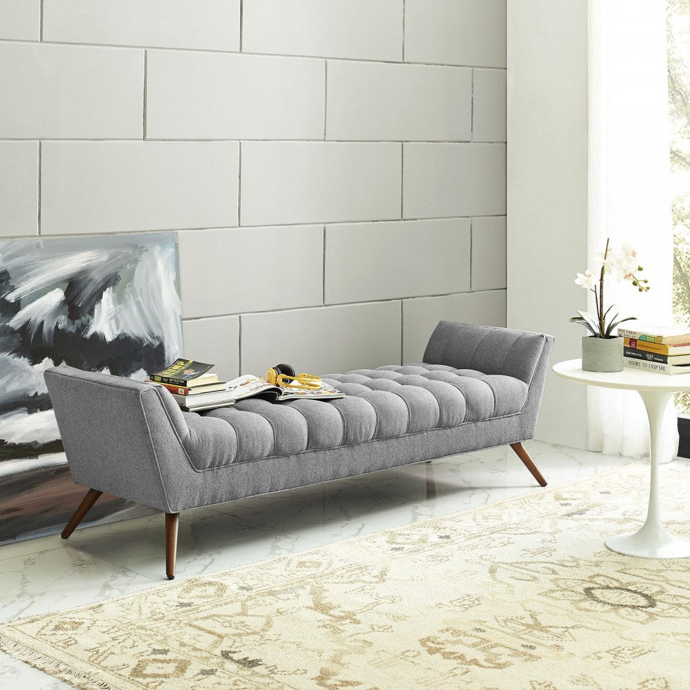Response Upholstered Fabric Bench, Expectation Gray