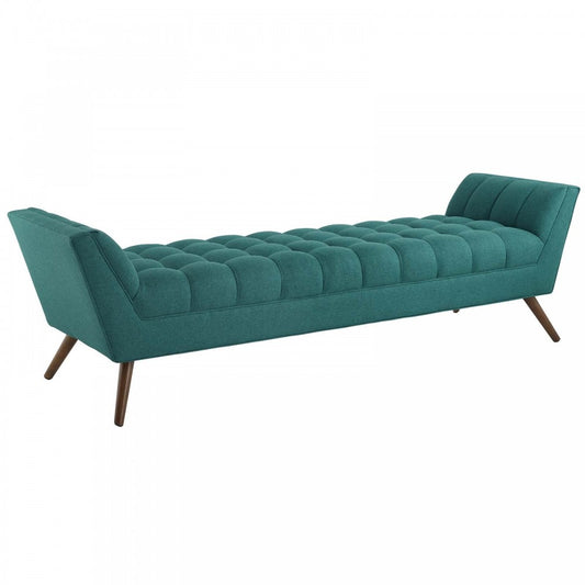 Response Upholstered Fabric Bench, Teal