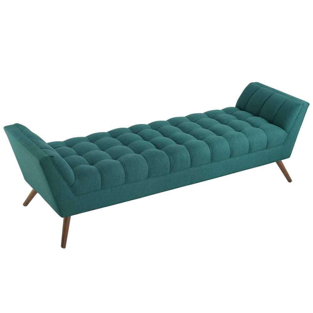 Response Upholstered Fabric Bench, Teal