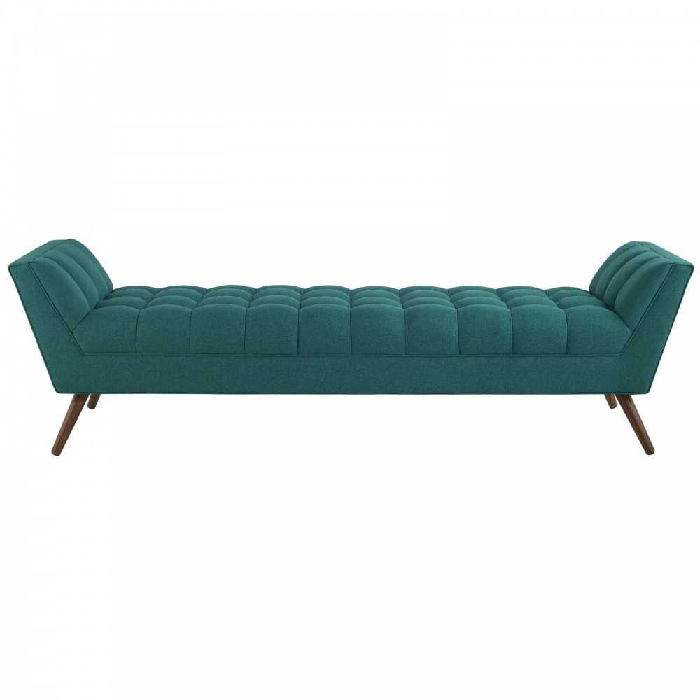 Response Upholstered Fabric Bench, Teal