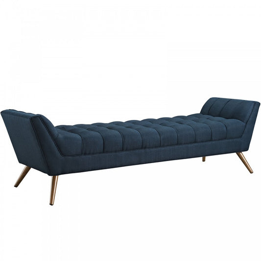 Response Upholstered Fabric Bench, Azure