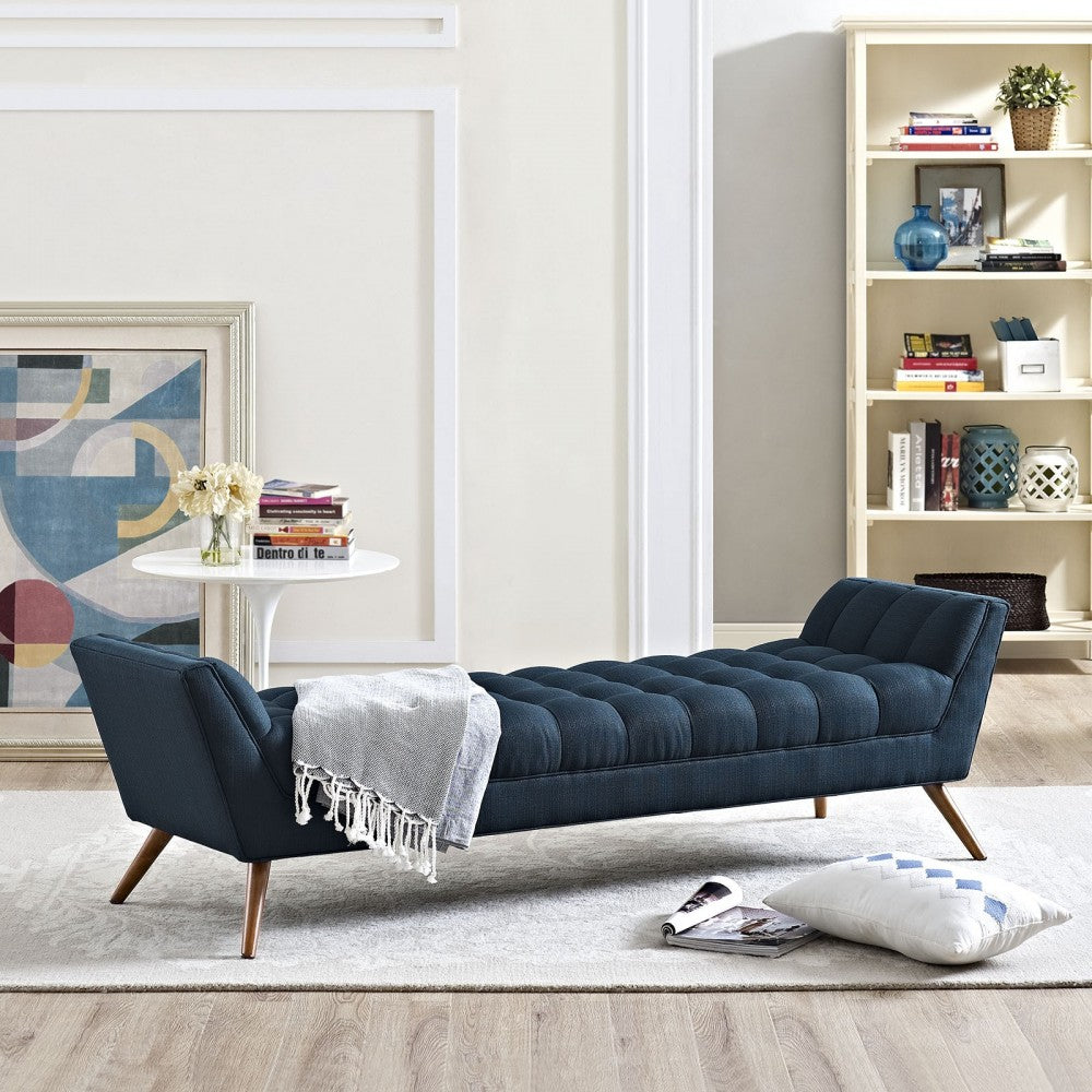 Response Upholstered Fabric Bench, Azure