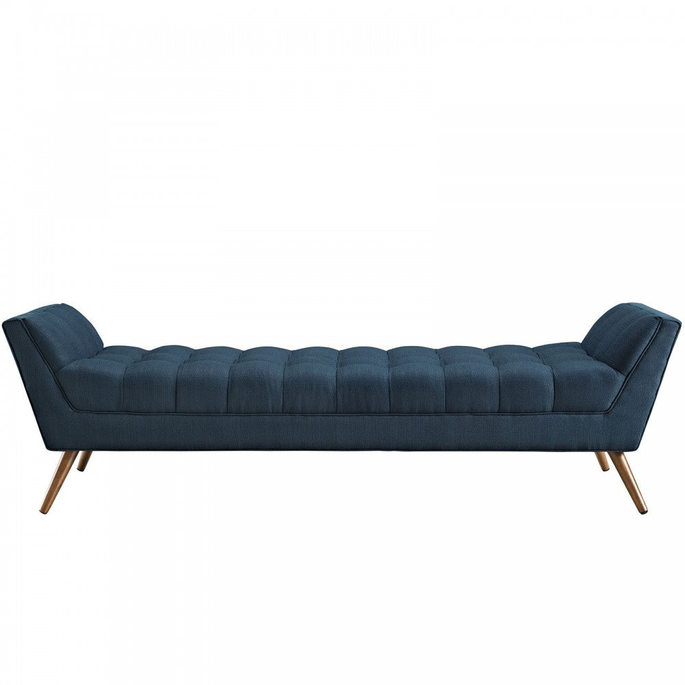 Response Upholstered Fabric Bench, Azure