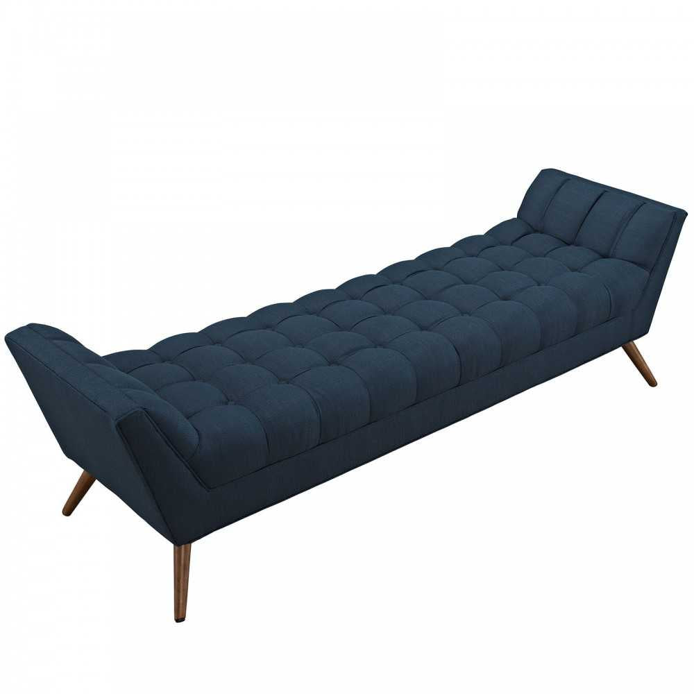 Response Upholstered Fabric Bench, Azure