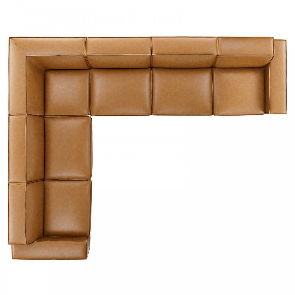 Restore 6-Piece Vegan Leather Sectional Sofa, Tan, EEI-4715-TAN