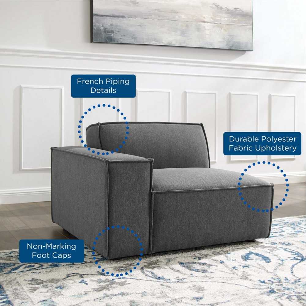 Restore Left-Arm Sectional Sofa Chair, Charcoal