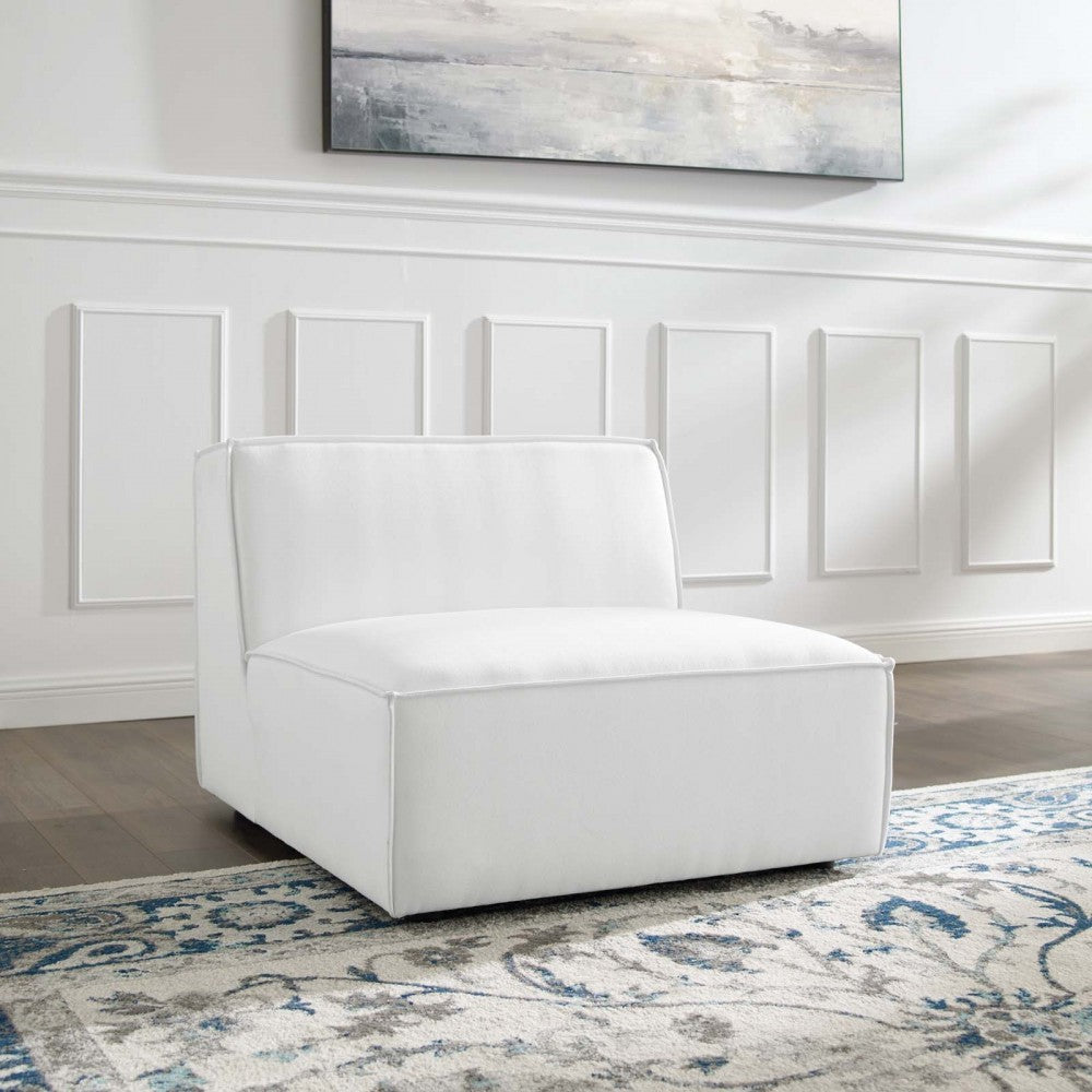 Restore Sectional Sofa Armless Chair, White