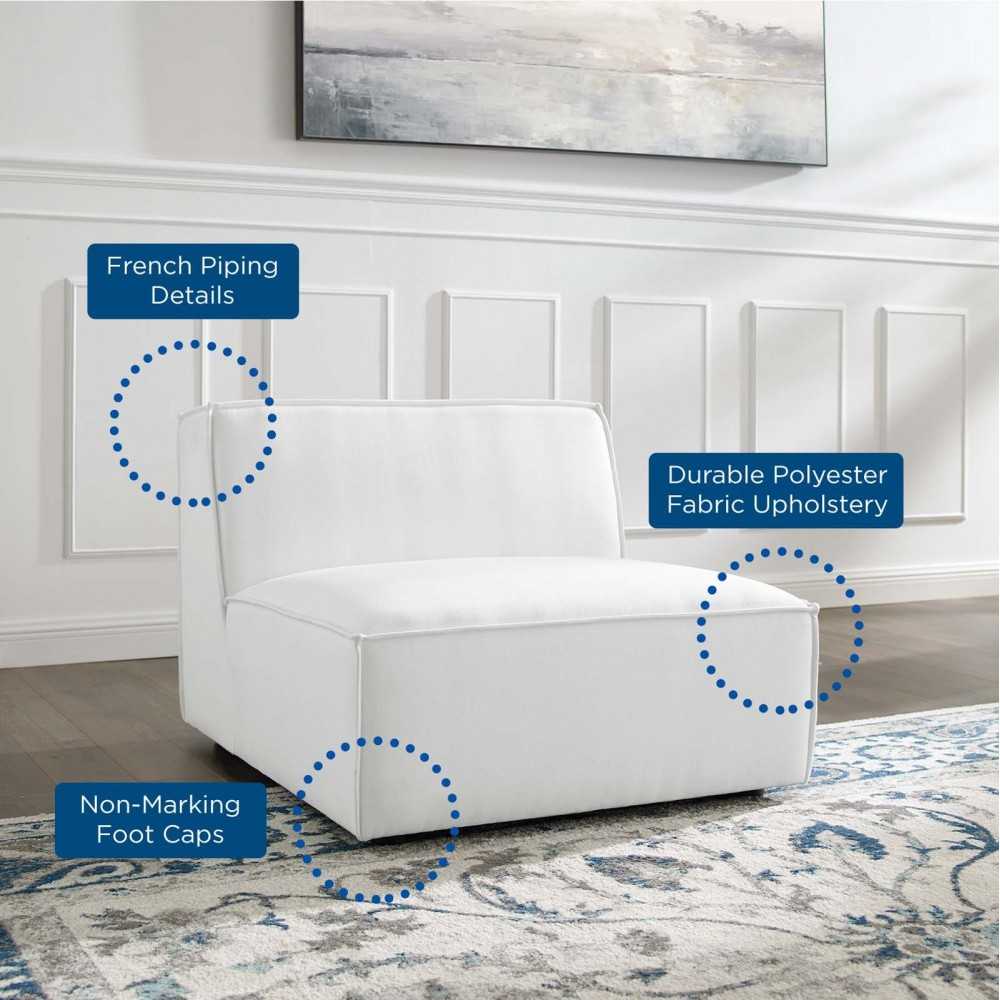 Restore Sectional Sofa Armless Chair, White