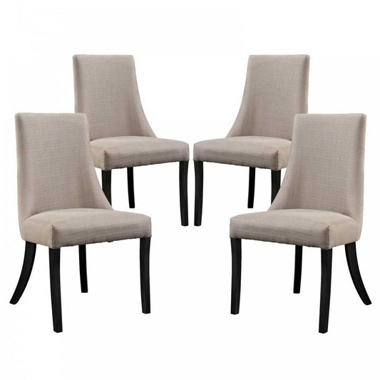 Reverie Dining Side Chair Set of 4, Beige