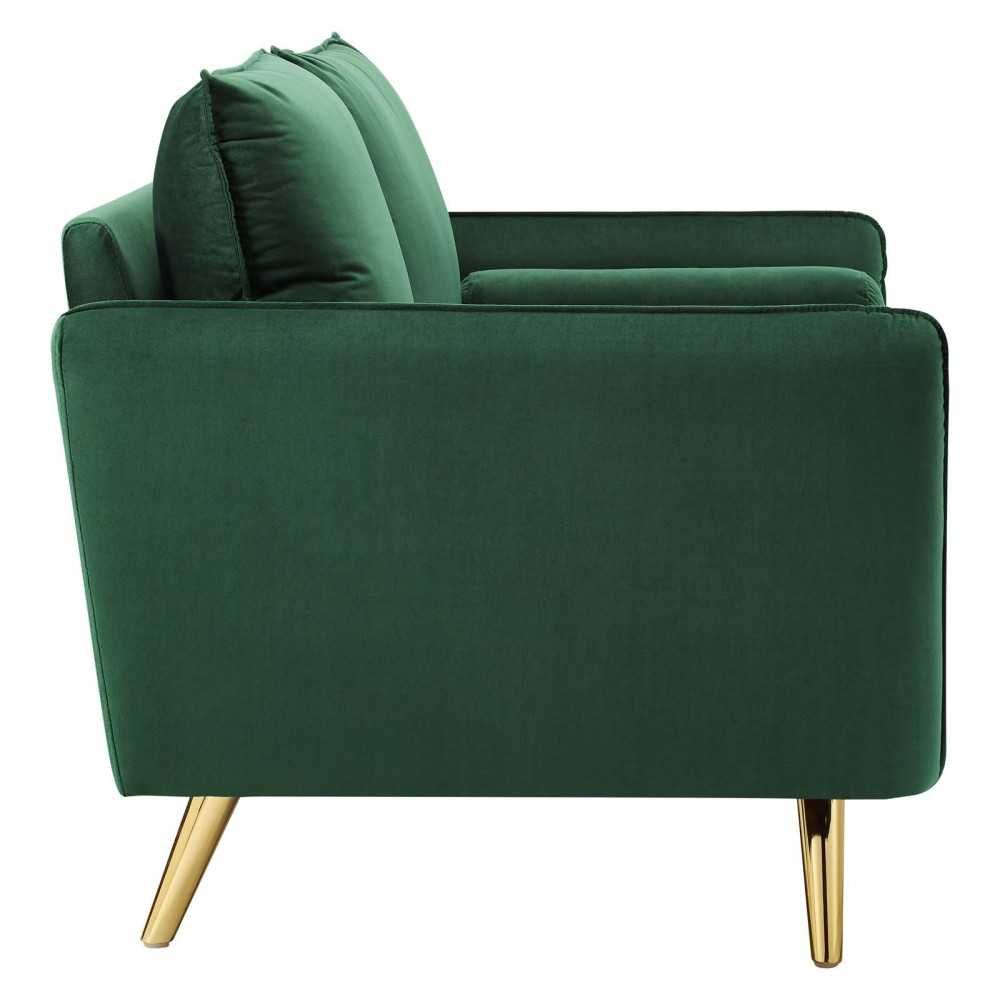 Revive Performance Velvet Loveseat, Emerald