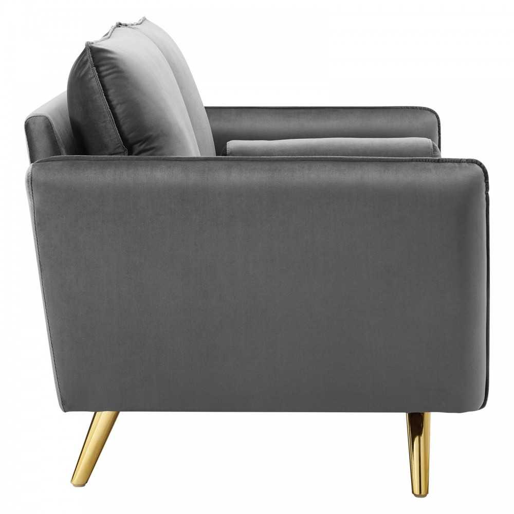Revive Performance Velvet Loveseat, Gray
