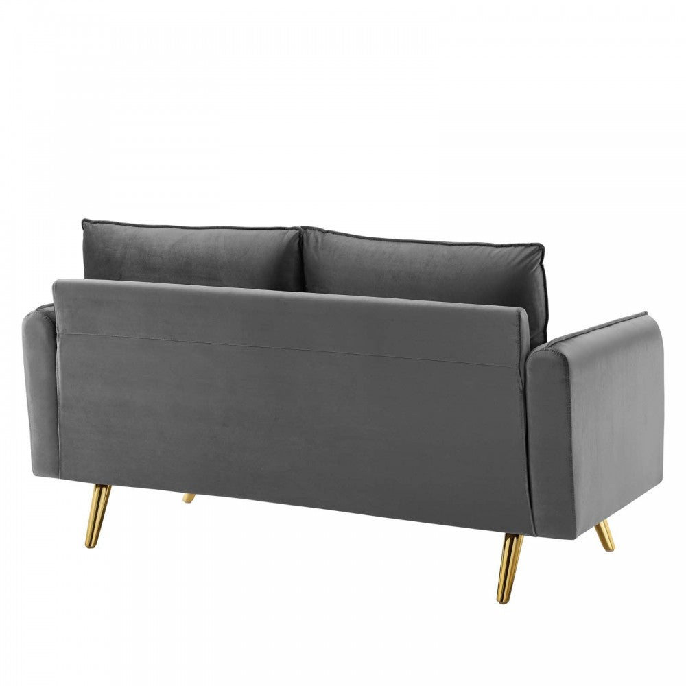 Revive Performance Velvet Loveseat, Gray
