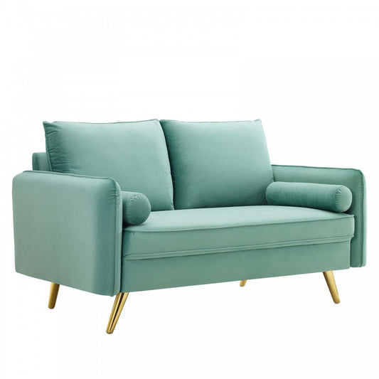 Revive Performance Velvet Loveseat, Mint