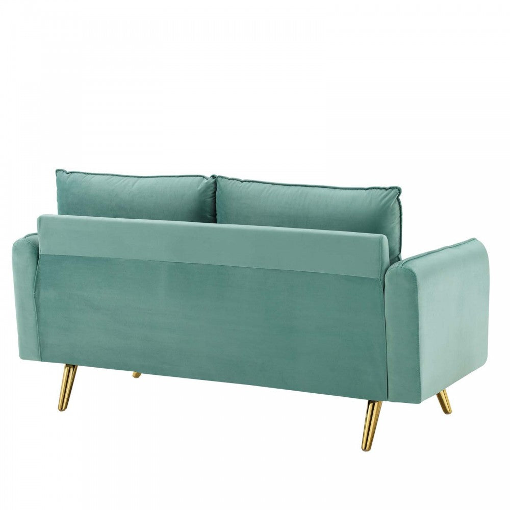 Revive Performance Velvet Loveseat, Mint