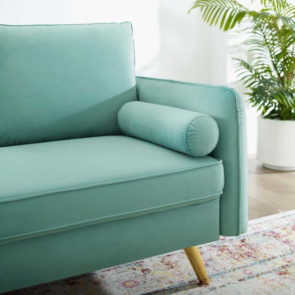 Revive Performance Velvet Loveseat, Mint