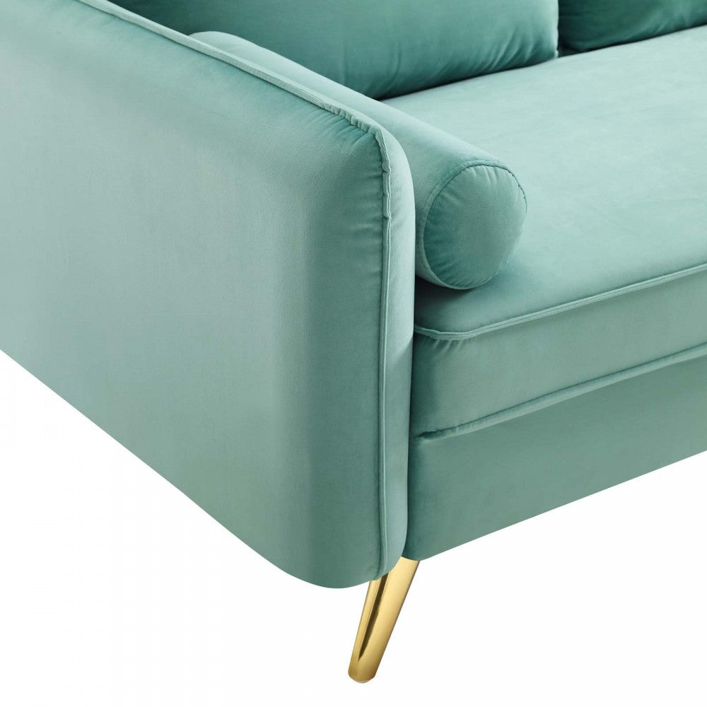 Revive Performance Velvet Loveseat, Mint