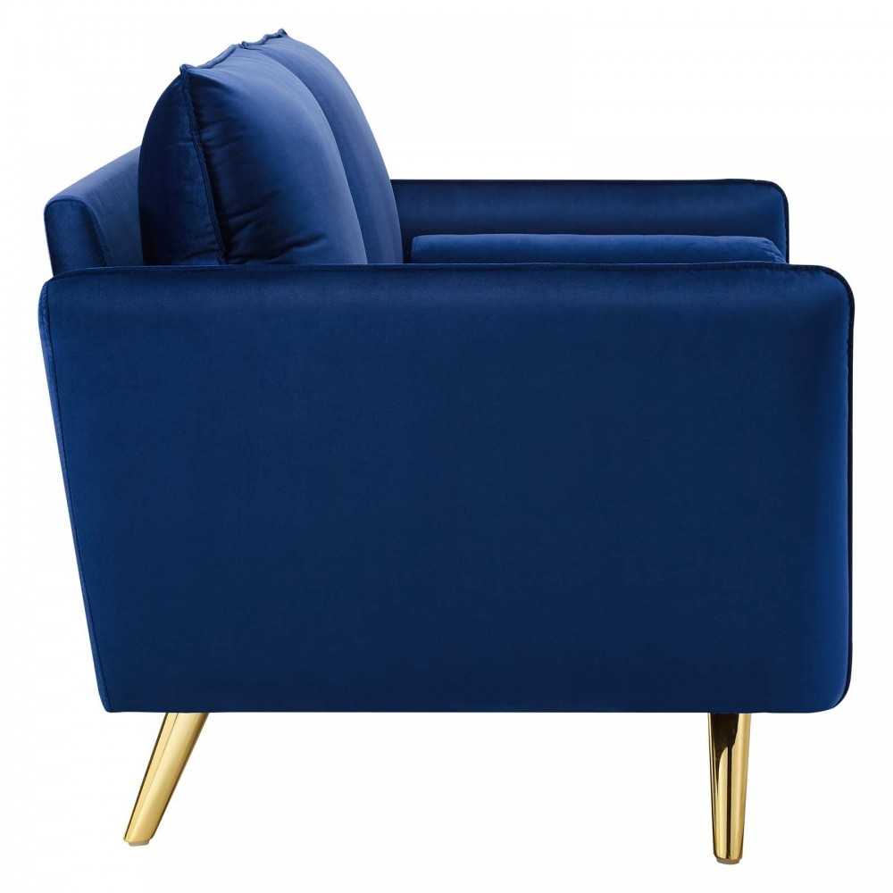 Revive Performance Velvet Loveseat, Navy