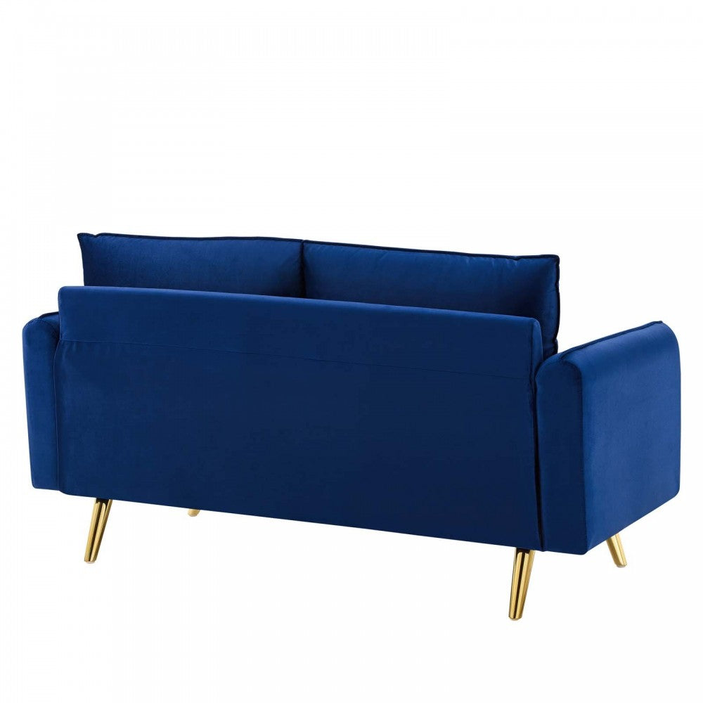 Revive Performance Velvet Loveseat, Navy