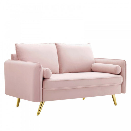 Revive Performance Velvet Loveseat, Pink