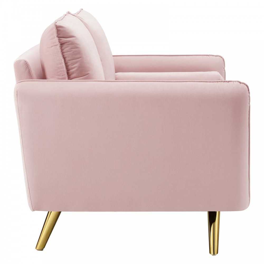 Revive Performance Velvet Loveseat, Pink