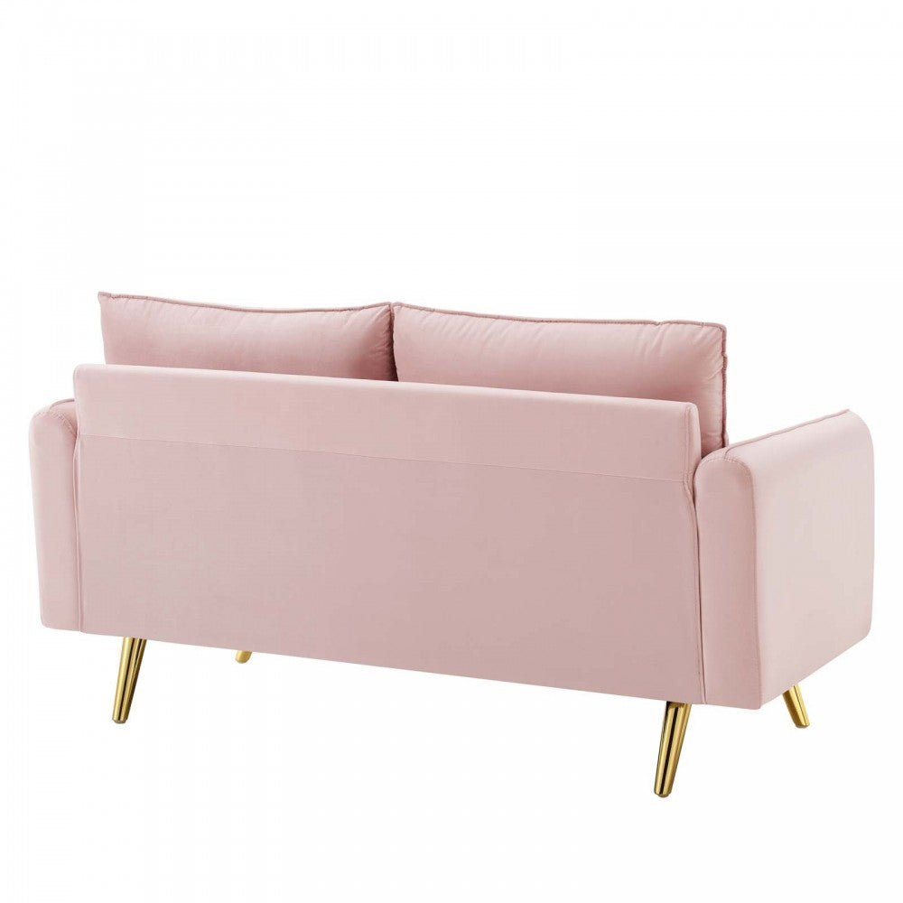 Revive Performance Velvet Loveseat, Pink
