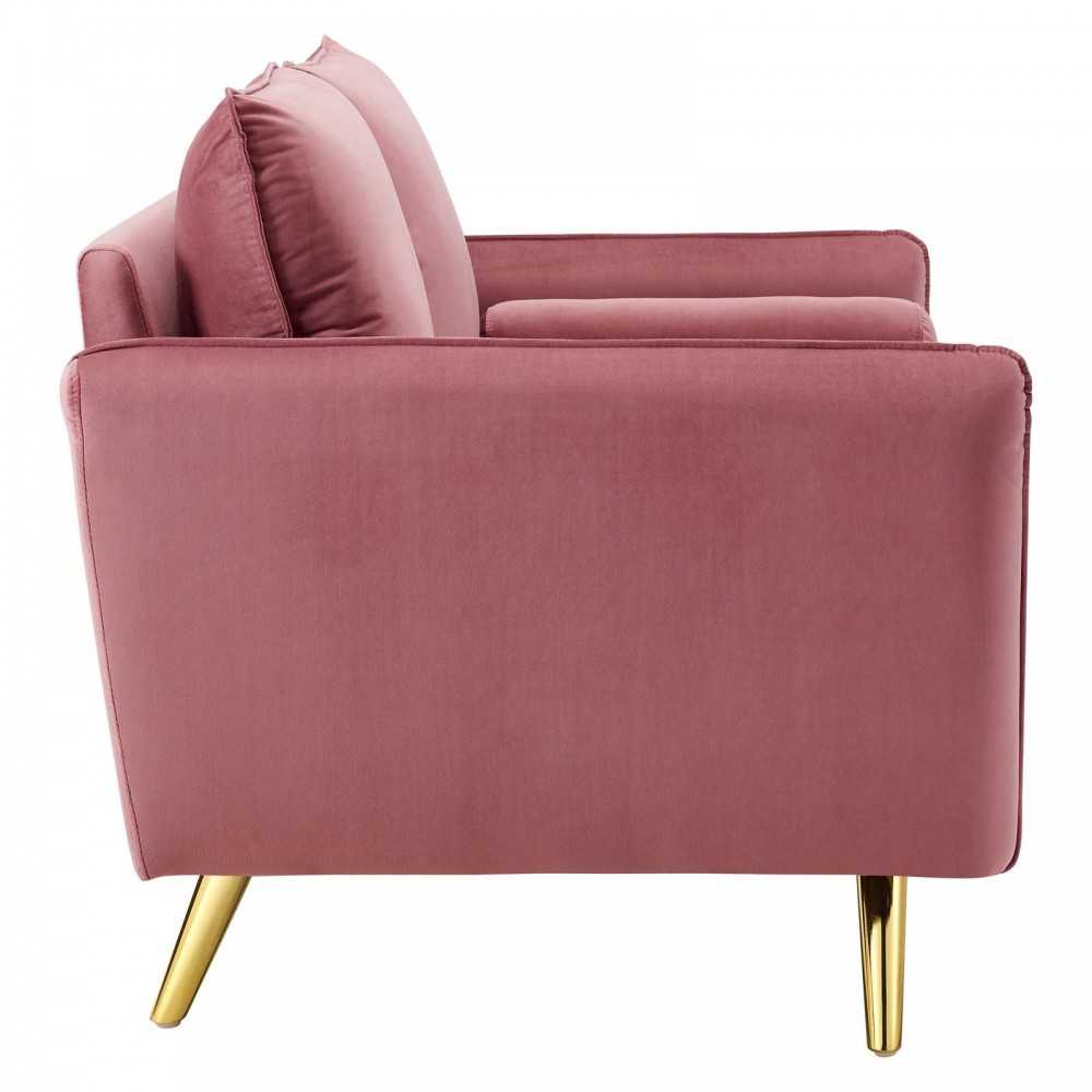 Revive Performance Velvet Loveseat, Dusty Rose