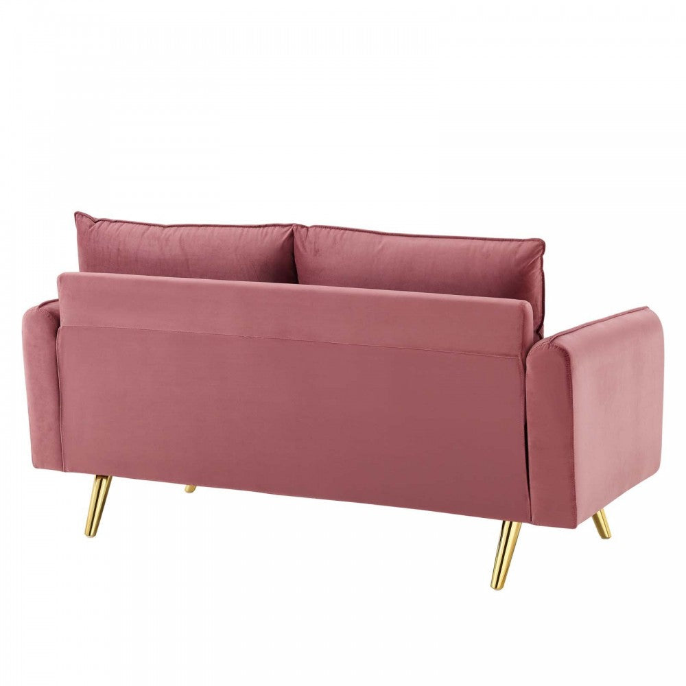 Revive Performance Velvet Loveseat, Dusty Rose