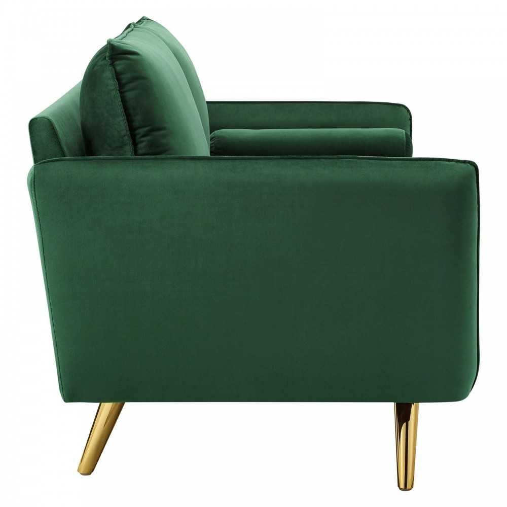 Revive Performance Velvet Sofa, Emerald