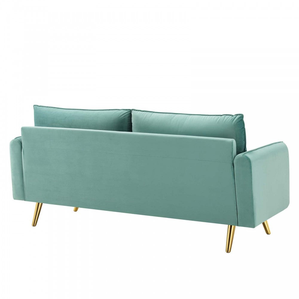 Revive Performance Velvet Sofa, Mint